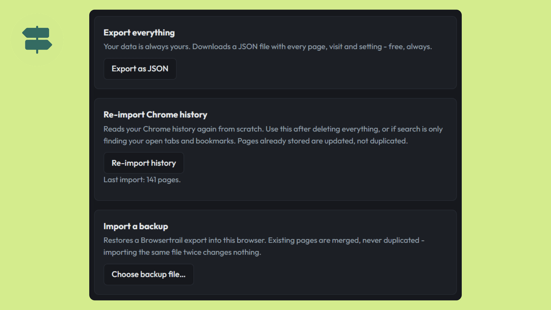 Export & Restore