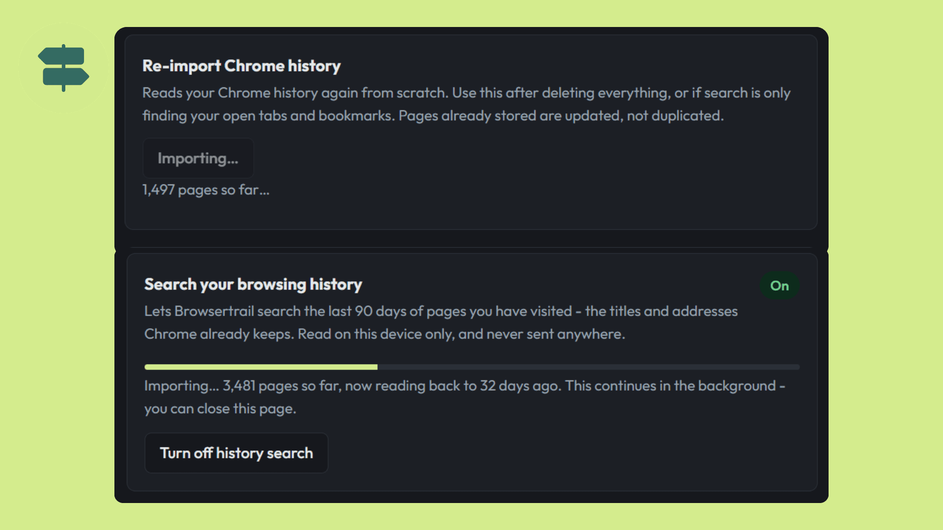 Chrome History Import